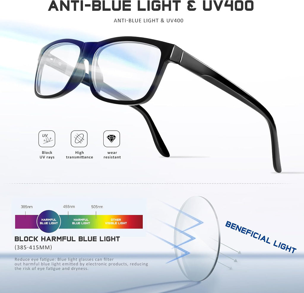 5 Pack Reading Glasses for Women Men Blue Light Blocking - UV Filter Computer Readers Anti Eyestrain Eyeglasses