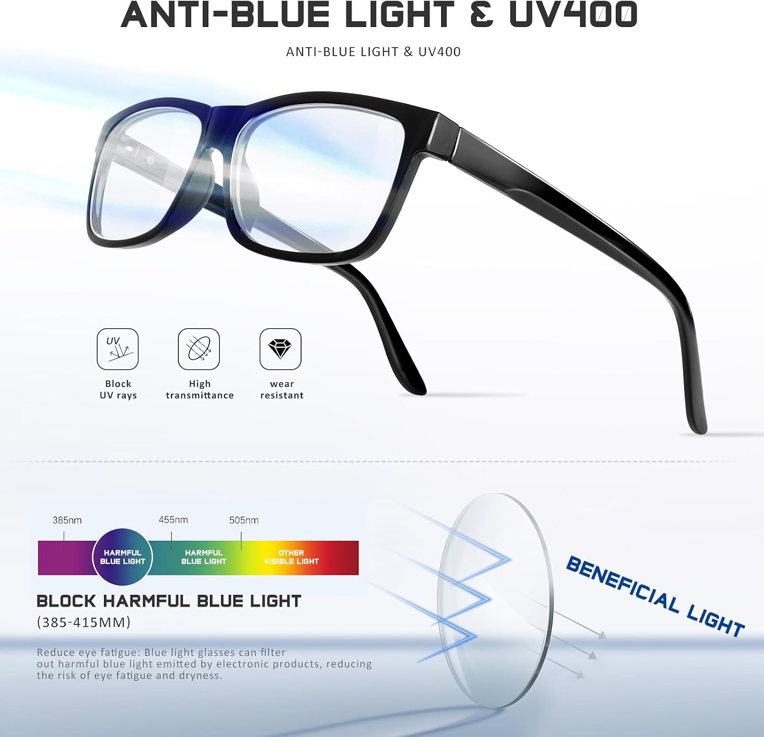 5 Pack Reading Glasses for Women Men Blue Light Blocking - UV Filter Computer Readers Anti Eyestrain Eyeglasses