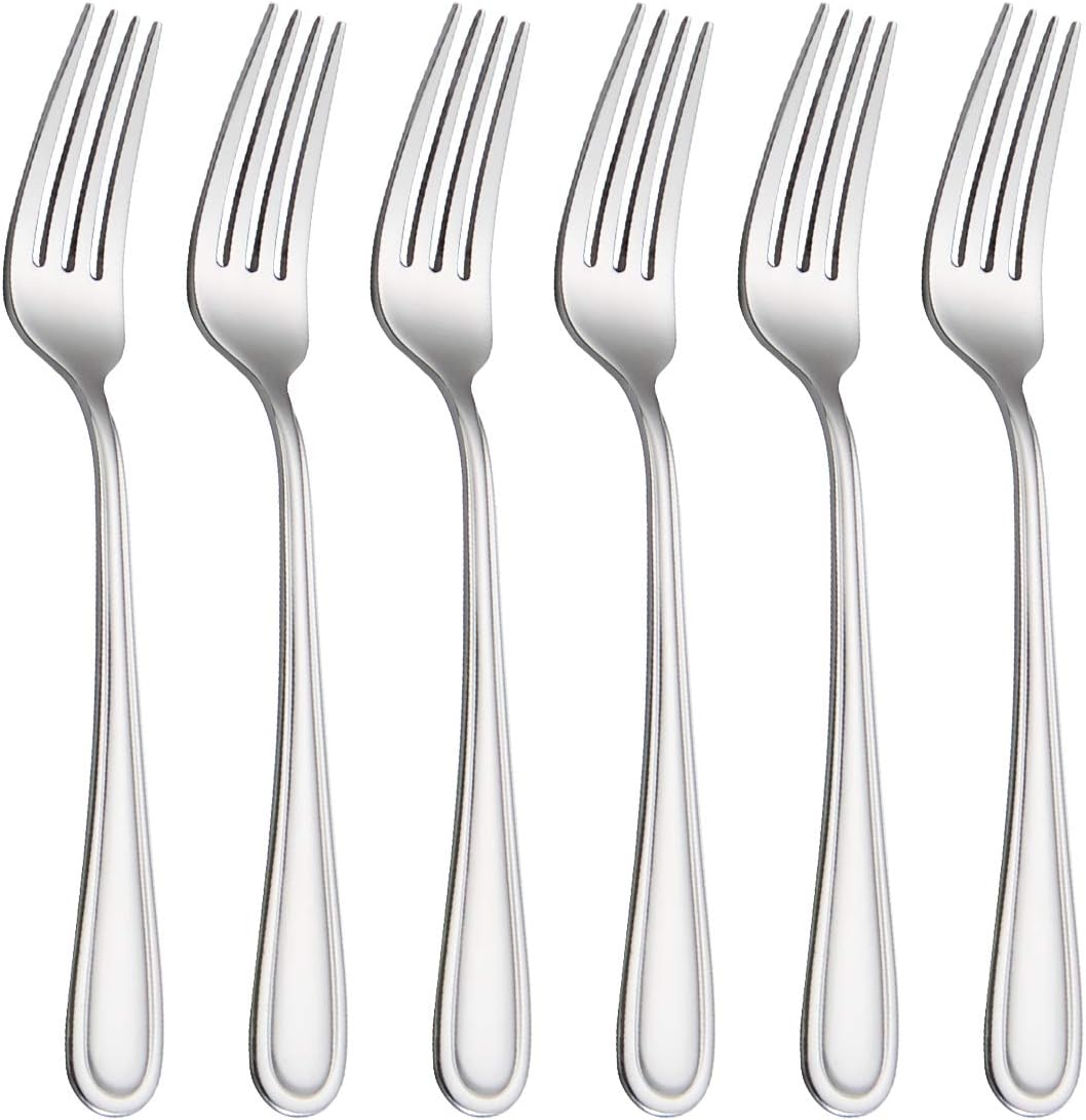 Table Forks Dinner Forks Stainless Steel 18/0 of Forks 6 Pcs for Home  Kitchen Restaurant  Dishwasher Safe  7.99 Inches  Silver