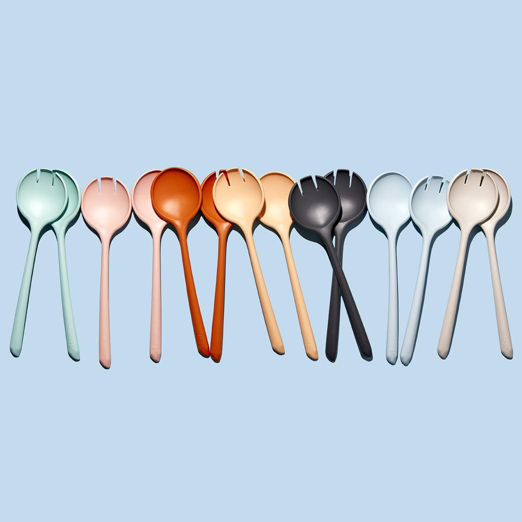 | Salad Serving Spoon and Fork Set | | Kitchen Utensils | Durable  Lightweight  and BPA-Free | Ideal for Pasta & More | Pepper Color