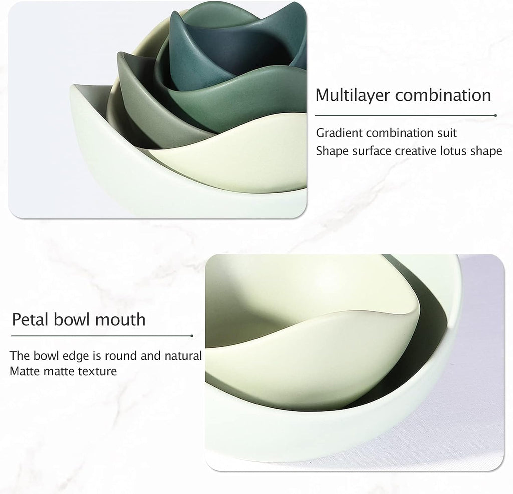 Notakia Salad Decorative Bowls Lotus Shaped Pasta Bowls Dishwasher Safe  Unique Angled Ceramic Bowls for Salad  Pasta  Soup  Rice  Prep  Ideal for Restaurant (Green)