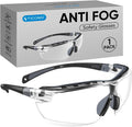 TICONN Anti-Fog Safety Glasses for Men and Women  ANSI Z87.1 Scratch Proof Eye Goggles with Adjustable Arms and UV Protection