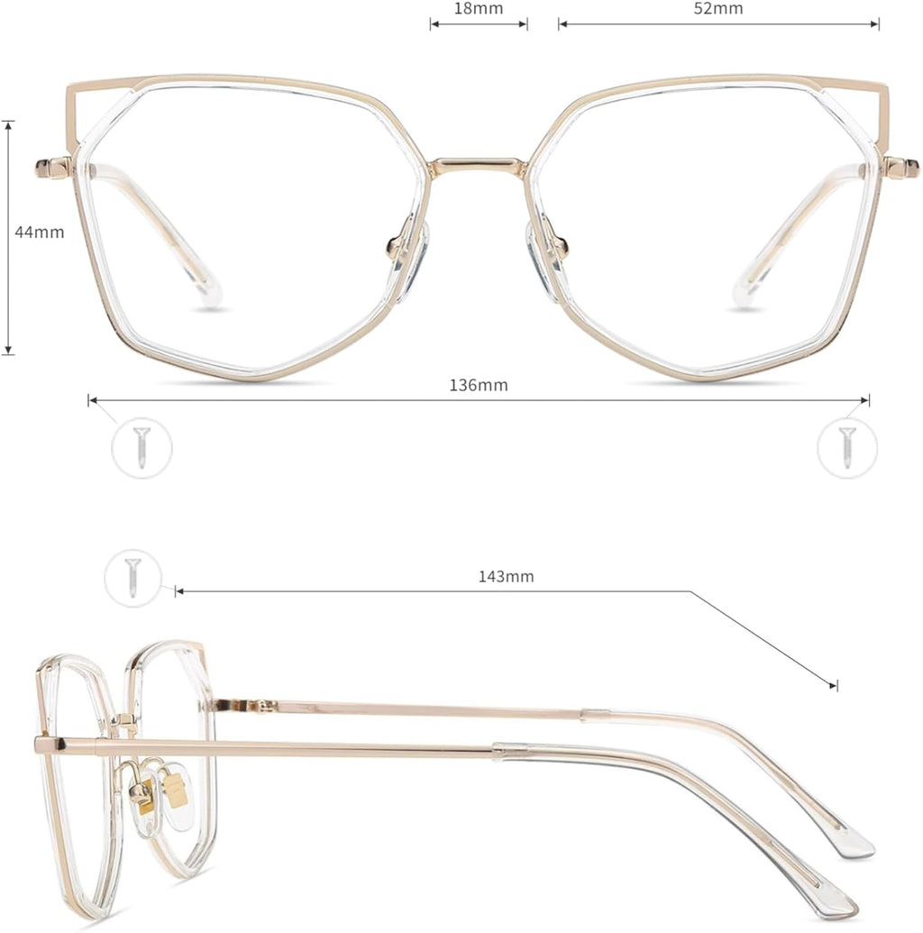 Firmoo Blue Light Blocking Reading Glasses for Women  Stylish Anti Eyestrain Cat Eye Computer Glasses  S985