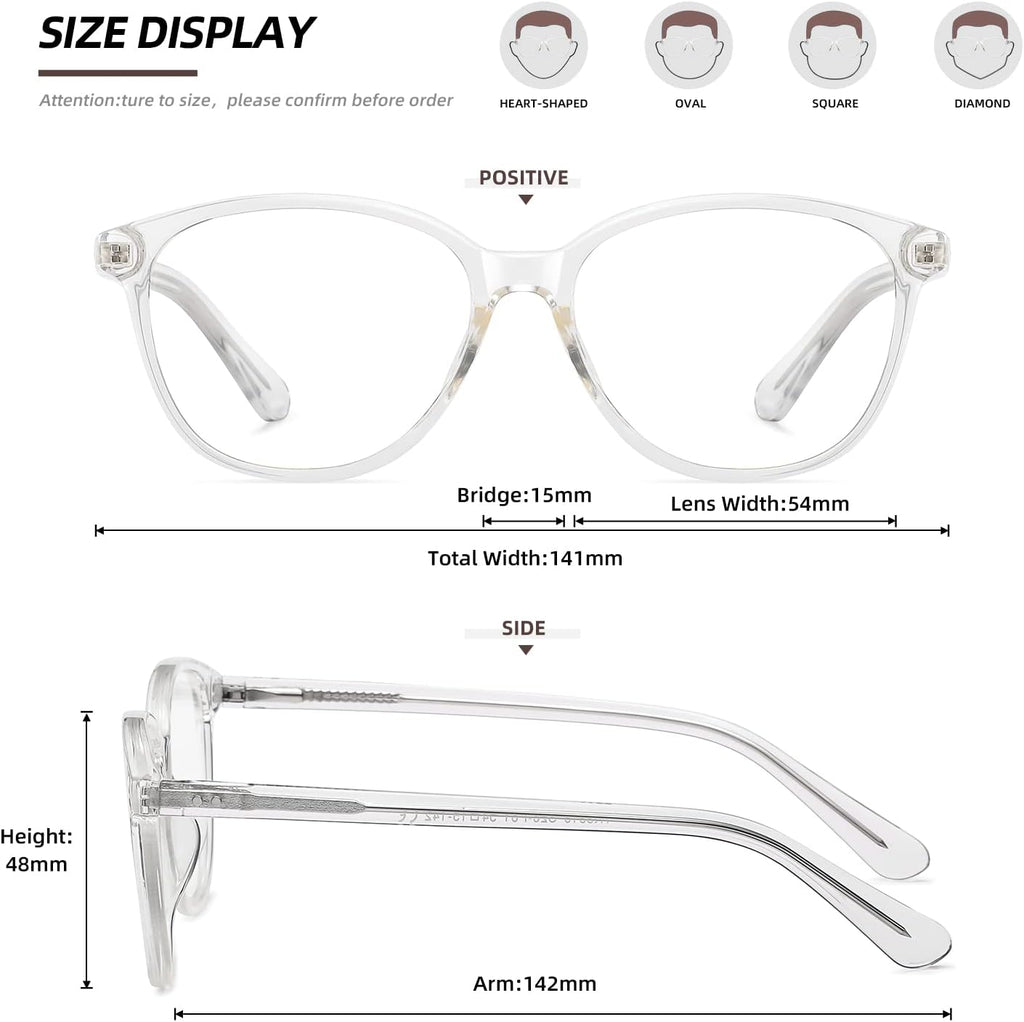 MEETSUN Blue Light Blocking Glasses for Women Cat Eye Blue Light Glasses TR Frame Anti Eyestrain UV Glare Computer Gaming Eyeglasses(Clear Frame)