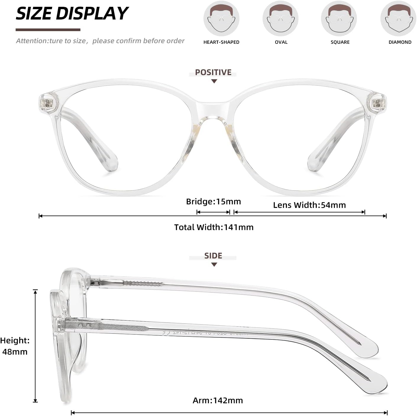 MEETSUN Blue Light Blocking Glasses for Women Cat Eye Blue Light Glasses TR Frame Anti Eyestrain UV Glare Computer Gaming Eyeglasses(Clear Frame)