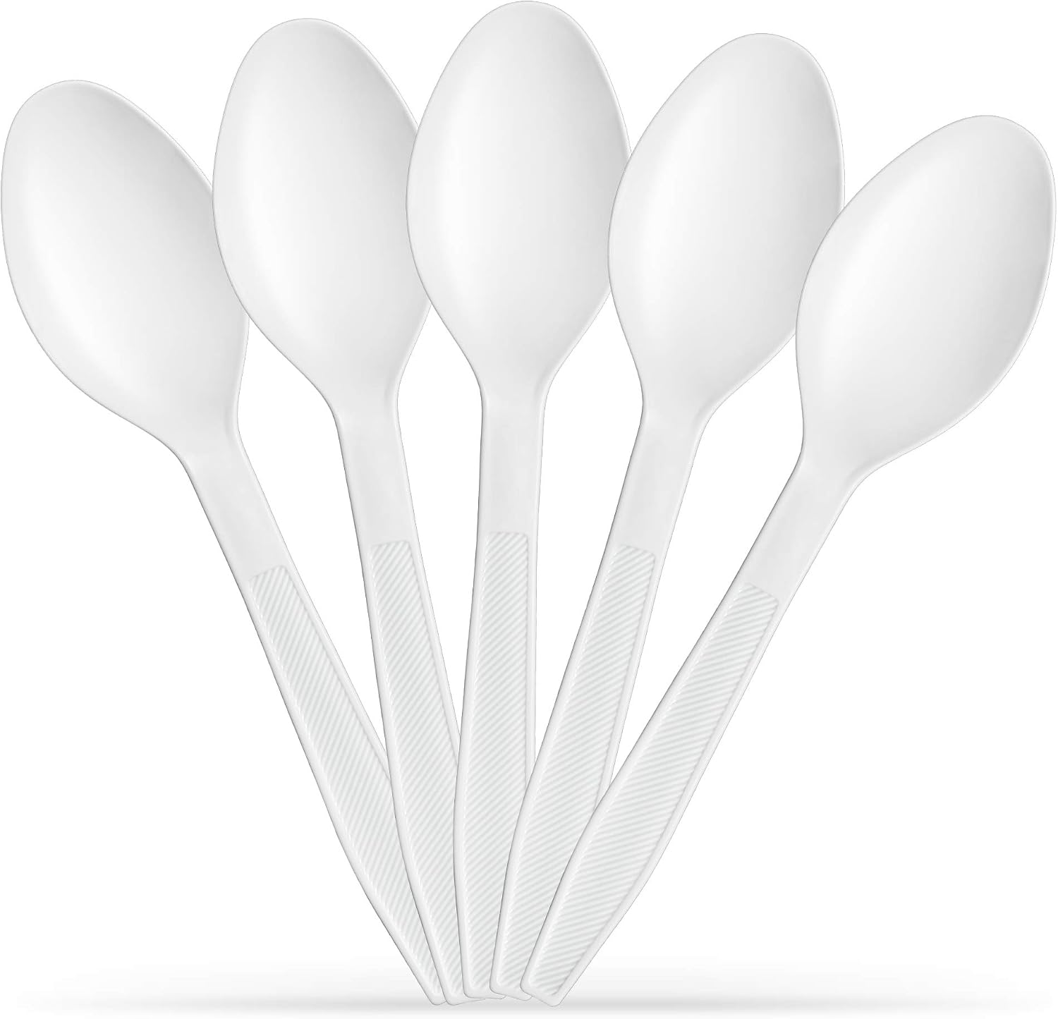 500 Count Extra Heavy duty Plastic Spoons  Disposable White Soup Spoon  Heavyweight Bulk Cutlery for Dinner  Events  Catering  Parties & Takeout