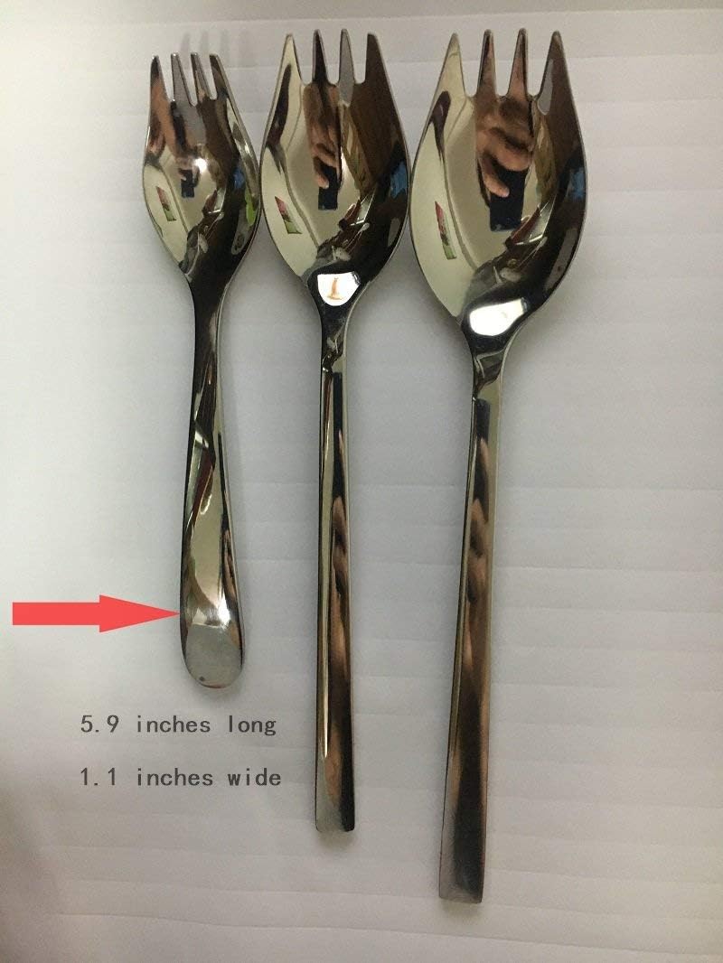 6-Pack Mini Stainless Steel Sporks  Back to school lunch supplies Fruit Appetizer Dessert Salad Flatware Set  5.9-Inch Long(S)