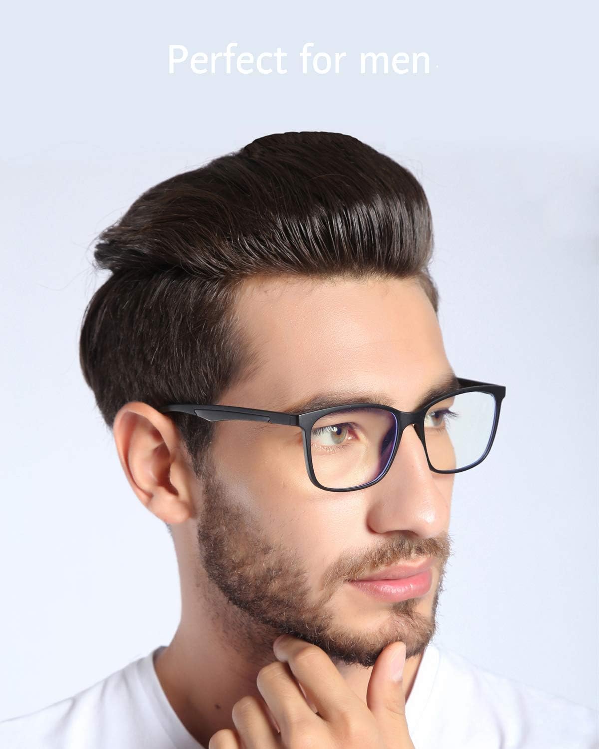 ANRRI Blue Light Blocking Glasses  Anti Eyestrain Lens Lightweight Frame Eyeglasses  Black  Men/Women