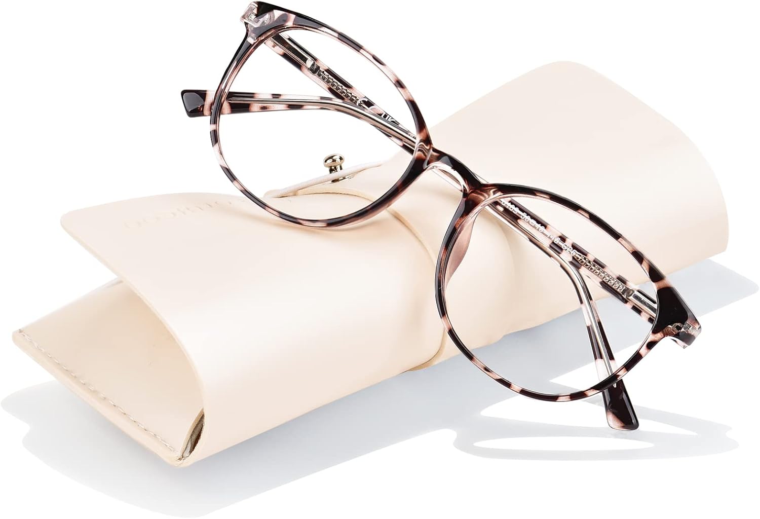 FONHCOO Blue Light Blocking Glasses Women Men Computer Eyeglasses TR90 Fashion Round Transparent Anti Blue Light Glasses with Anti Eyestrain & UV Glare for Gaming & Reading (Tortoise)