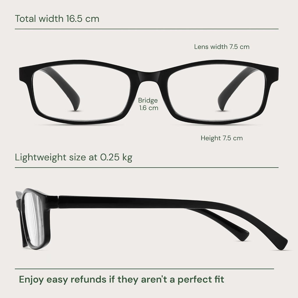 Gaoye +1.25 Reading Glasses Men - Blue Light Blocking Lenses  TR90 Frames  UV400 - Eyeglasses with Clear Vision