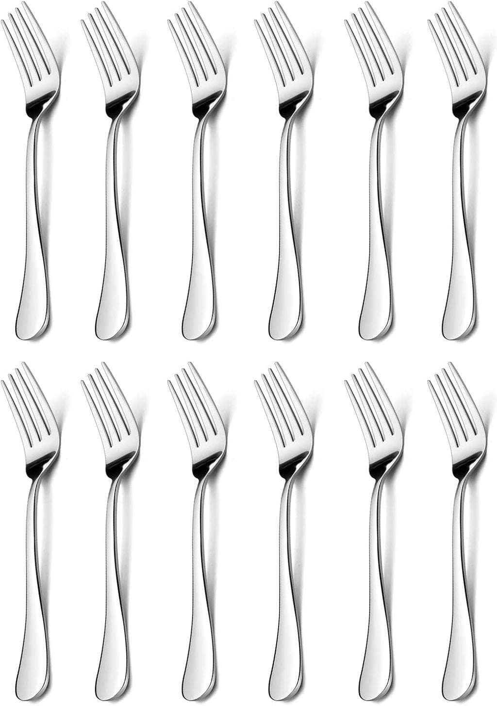 12-Pieces Salad Forks  HaWare Stainless Steel 6.7 Inches Small Dessert Forks  Classic Elegant Design  Mirror Polished  Dishwasher Safe