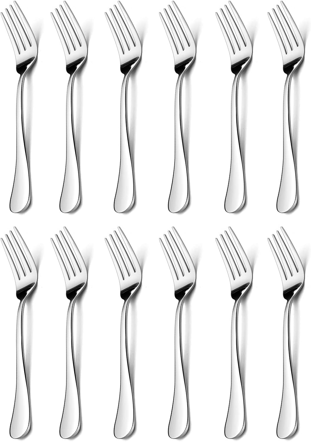 12-Pieces Salad Forks  HaWare Stainless Steel 6.7 Inches Small Dessert Forks  Classic Elegant Design  Mirror Polished  Dishwasher Safe