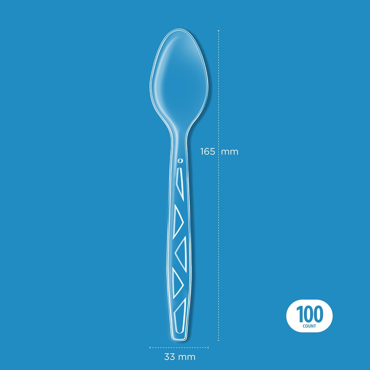 Amazon Basics Disposable Clear Plastic Spoons  Premium Quality  100 Count  Large Pack