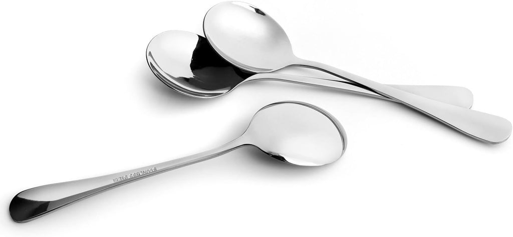 Soup Spoons  Wholesale Spoons Silverware  Round Stainless Steel Spoon Set of 8
