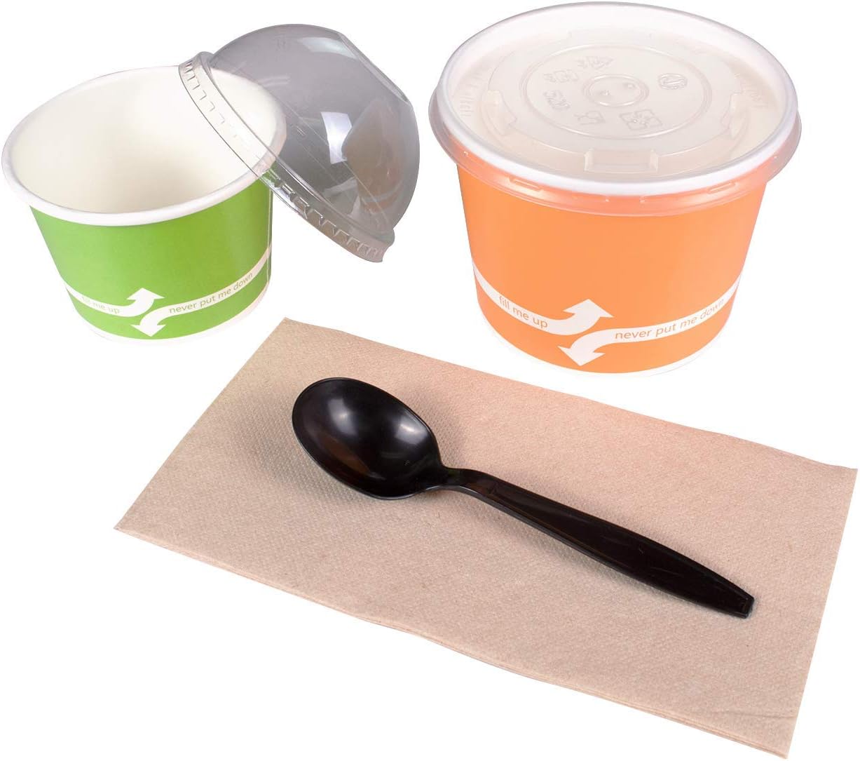 Karat [5.6" - 1000 pcs] Black Individually Wrapped Plastic Heavy-Weight Disposable Soup Spoon (U3532B)