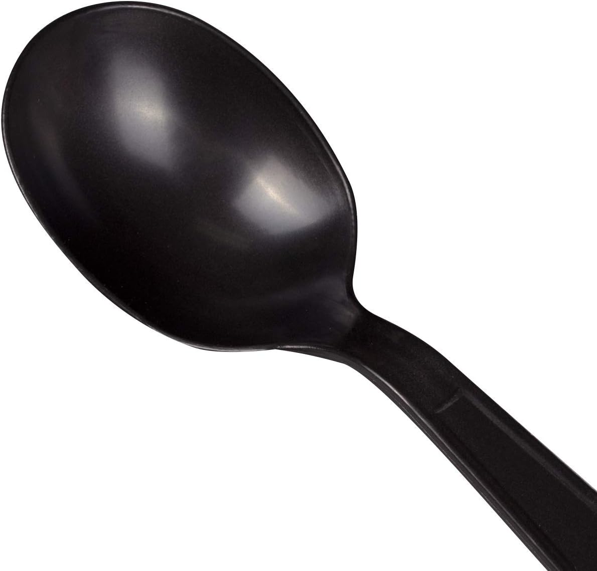 Karat U2032 5.6" PP Extra-Heavy Weight Disposable Soup Spoon  Black (Pack of 1000)
