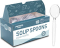 Plastic Soup Spoons  Heavyweight Clear Cutlery  Disposable Utensils for Party Supply  Pack of 100