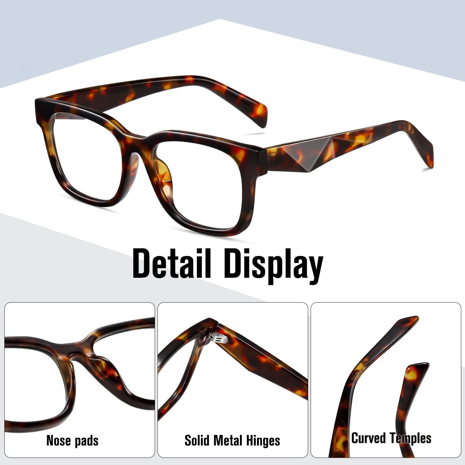 kimorn Blue Light Blocking Glasses Anti Eyestrain & UV Protection Square Frame Glasses for Women and Men