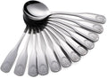 12-Piece Soup Spoon Set  6.4-Inch Stainless Steel Round Spoons Dessert Spoons  Shell Pattern Teaspoons  Mirror Polished spoons silverware  Dishwasher Safe