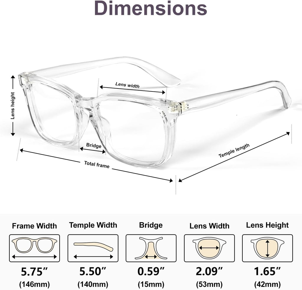 VISOONE Blue Light Blocking Glasses Square with Anti Computer Glare for Gaming Women and Men MONTANA