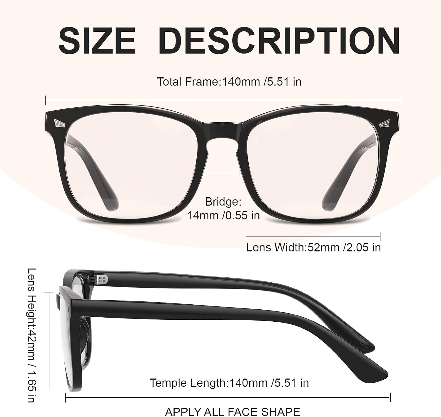 hunsquer Blue Light Glasses for Woman/Men Computer Blue Light Glasses