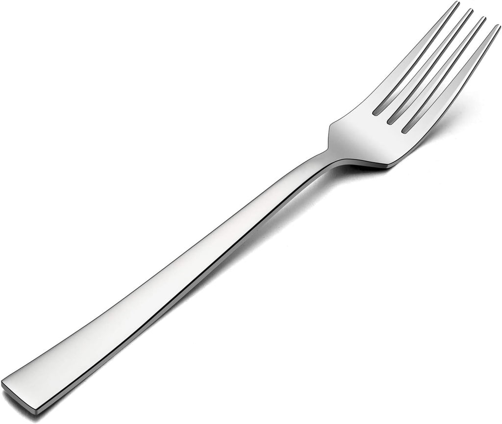 Salad Forks Set of 12  E-far 6.7 Inch Stainless Steel Dessert Forks for Home  Kitchen or Restaurant  Non-toxic & Mirror Polished  Squared Edge & Dishwasher Safe
