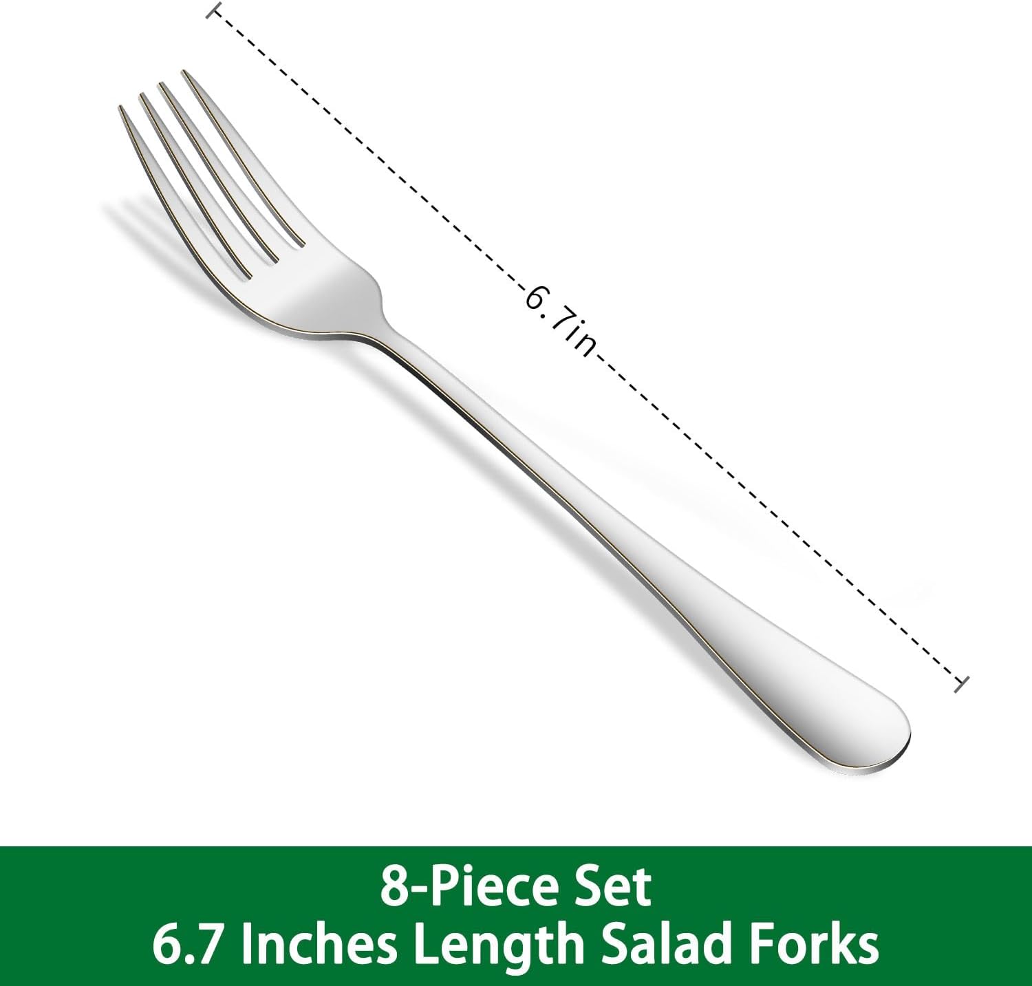 8-Piece 6.7 Inch Salad Forks Set Durable Dishwasher Safe Stainless Steel Dessert Forks Silverware Fork Flatware Fork For Home Kitchen