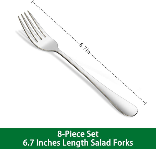 8-Piece 6.7 Inch Salad Forks Set Durable Dishwasher Safe Stainless Steel Dessert Forks Silverware Fork Flatware Fork For Home Kitchen