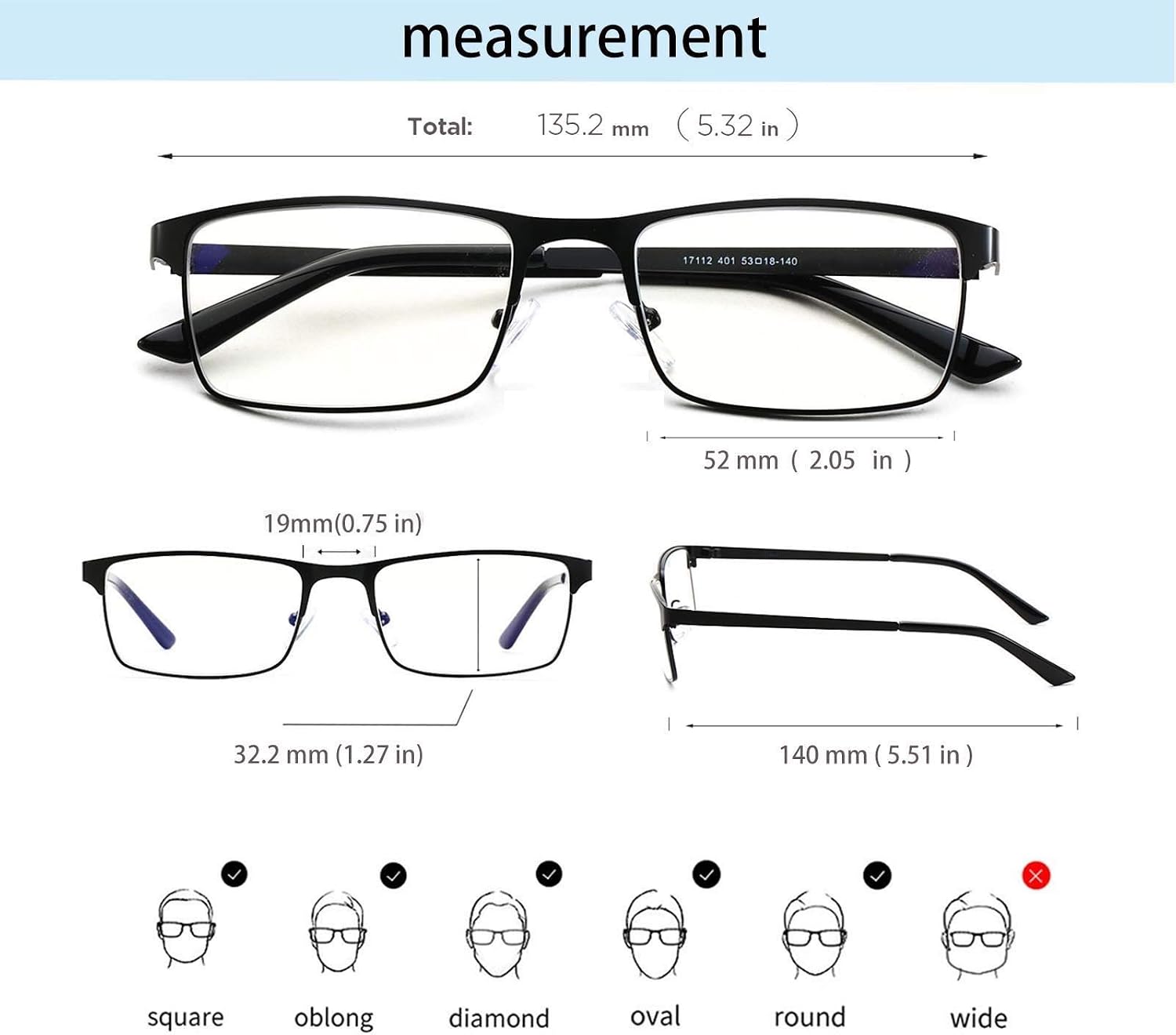 JOO'RTI Blue light glasses for men  Metal Frame Gaming Computer Glasses Fake Glasses