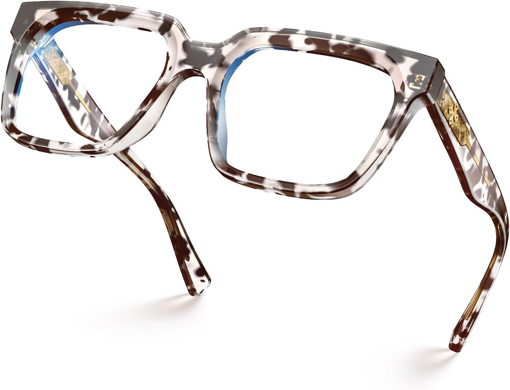 VISOONE Rectangle TR90 Blue Light Blocking Glasses Computer Eyewear with Preppy Look for Women and Men Cougar