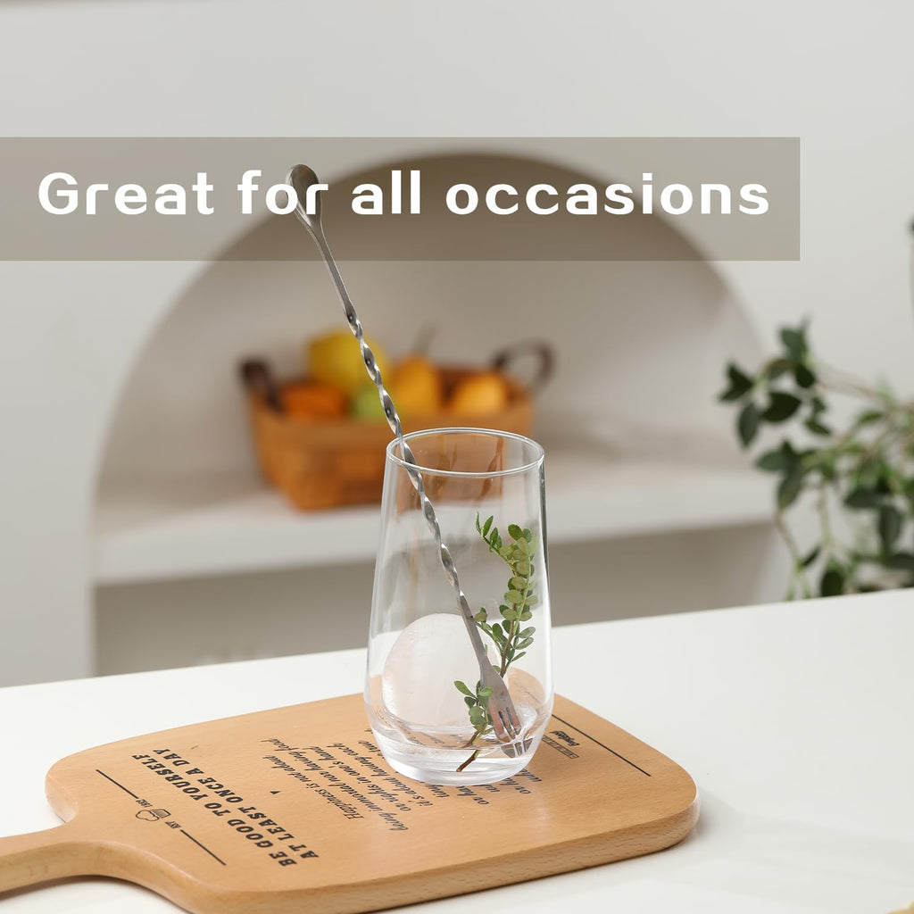 Drinking Glasses Set of 6  16.4 oz Crystal Water Glasses Tall Glass Cups Highball Glass for Cocktail Juice Mojito Iced Tea Kitchen and Bar Glassware Gifts for Christmas