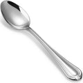 KEAWELL Pearl Edge 4-Piece Premium Spoon Set  18/10 Stainless Steel  Fine Silverware Spoons with Refined Bead Design  Brightly Polished  Dishwasher Safe (Silver  7.56" Dinner Spoons)