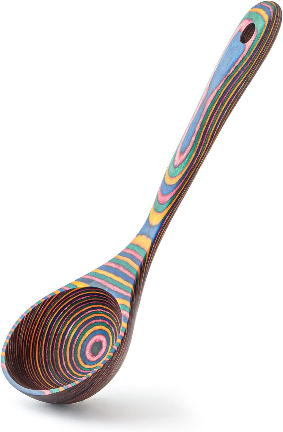 Gudamaye Pakkawood Rainbow Deep Soup Ladles Pakkawood Ladle 10.6 inch Big Soup Ladle for Cooking Deep Ladle Spoons Wood Ladle  Wood Kitchen Utensils Set  Wooden Spoons for Cooking