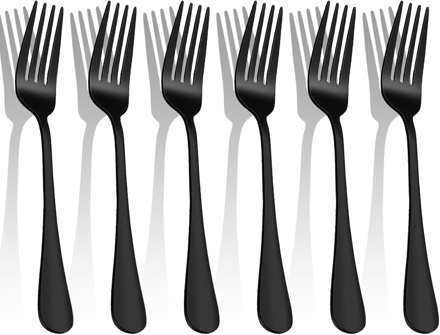 Black Forks Silverware Set Of 6 Pieces  Stainless Steel Forks  Mirror Polished Fork Set  Cutlery Utensils Set=  Apartment Essential Flatware