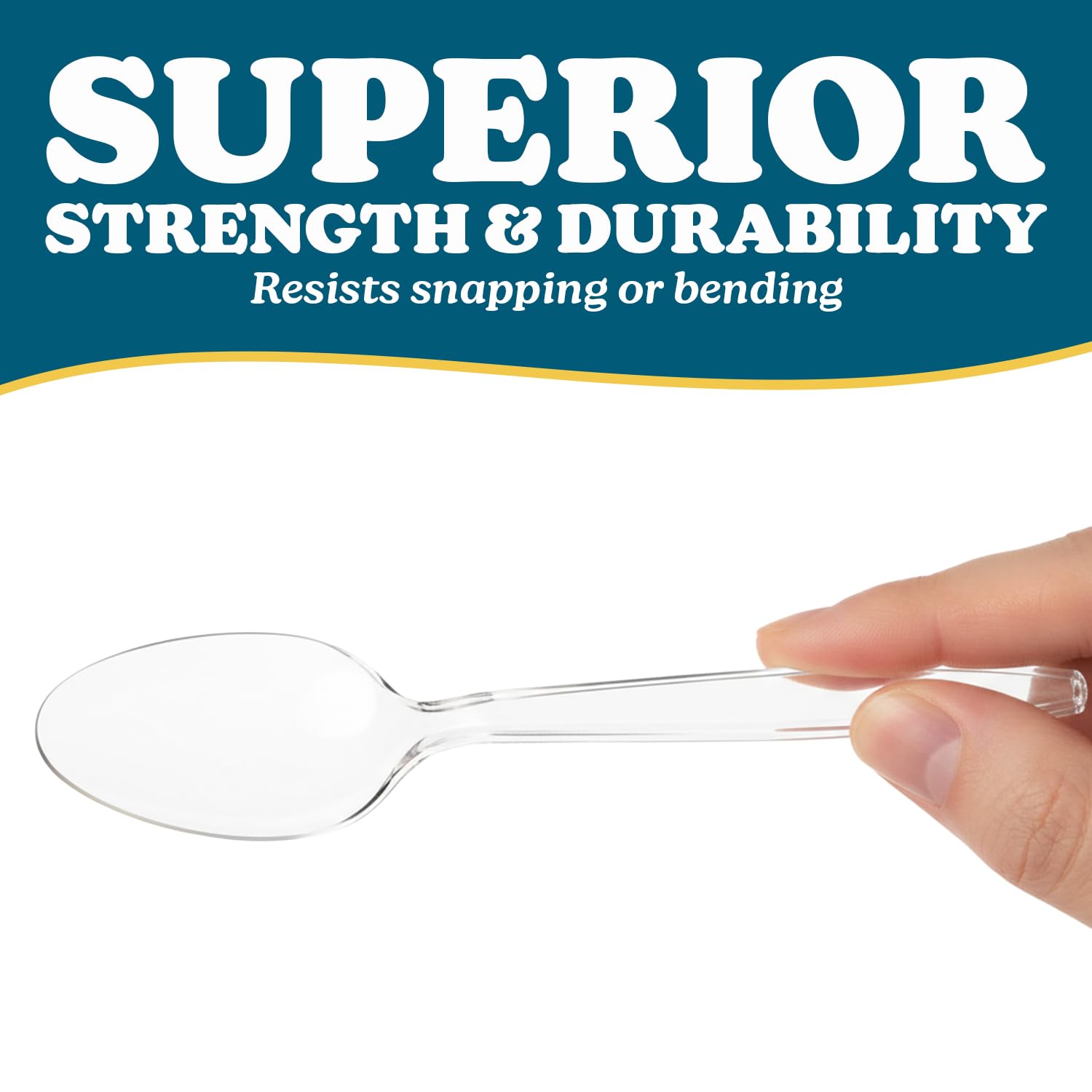 Premium Disposable Clear Plastic Soup Spoons (50 Count) | Transparent  Durable  and Convenient for Parties  Events  and Everyday Use
