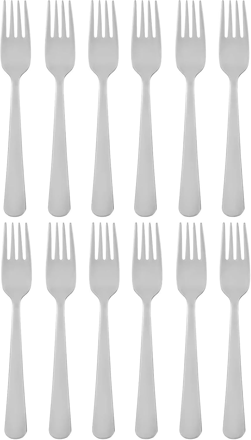 Set of 12 Stainless Steel Dessert Forks  6.3-Inch Silver Flatware  18/0 Dessert Forks for Home  Kitchen  Restaurant  Dishwasher Safe  Simple Design