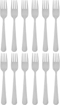 Set of 12 Stainless Steel Dessert Forks  6.3-Inch Silver Flatware  18/0 Dessert Forks for Home  Kitchen  Restaurant  Dishwasher Safe  Simple Design