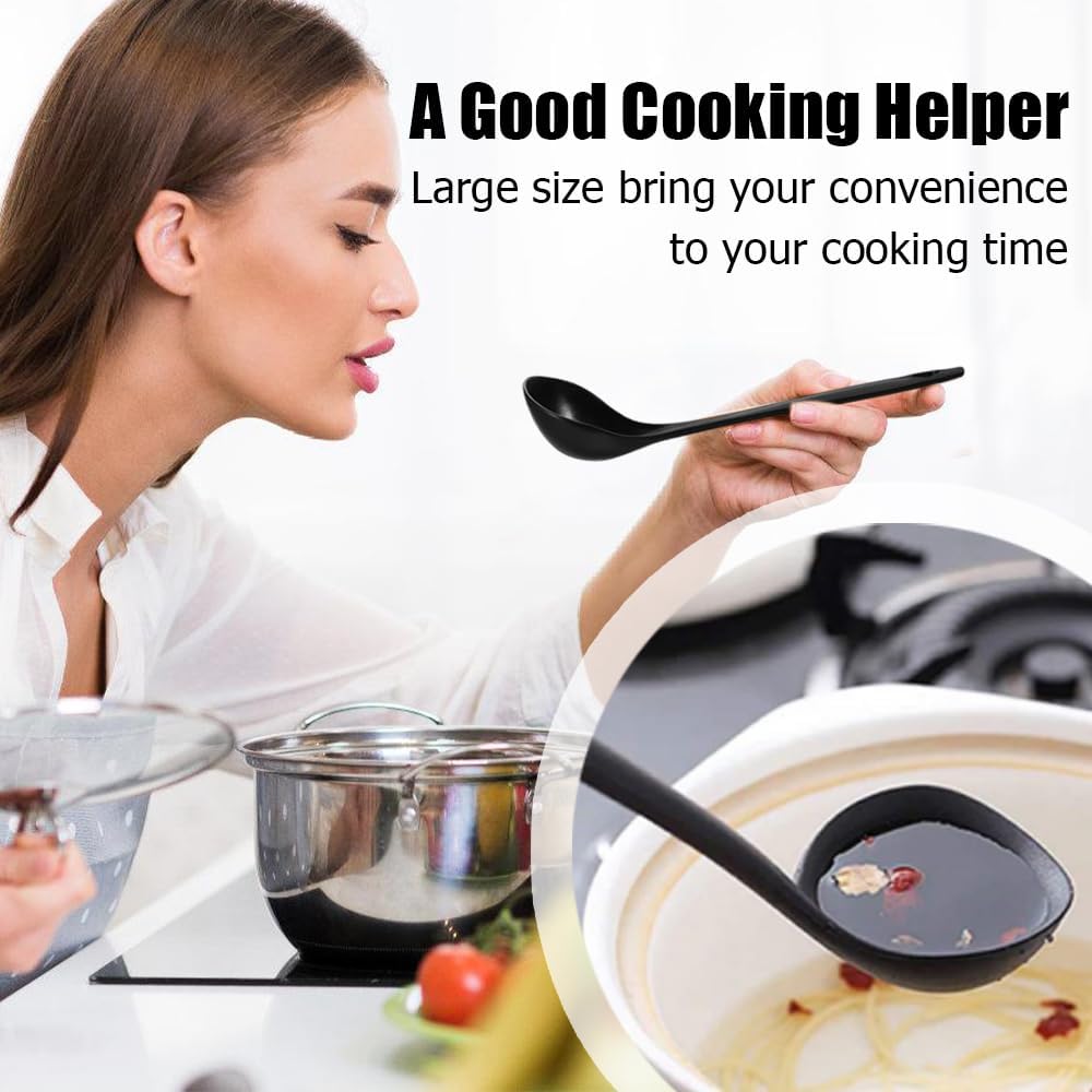 Large Plastic Serving Spoons Disposable Heavy Duty Serving Spoons Long Handle Scoop Soup Rice Ladle for Party Catering Buffet Restaurant 20 Pieces