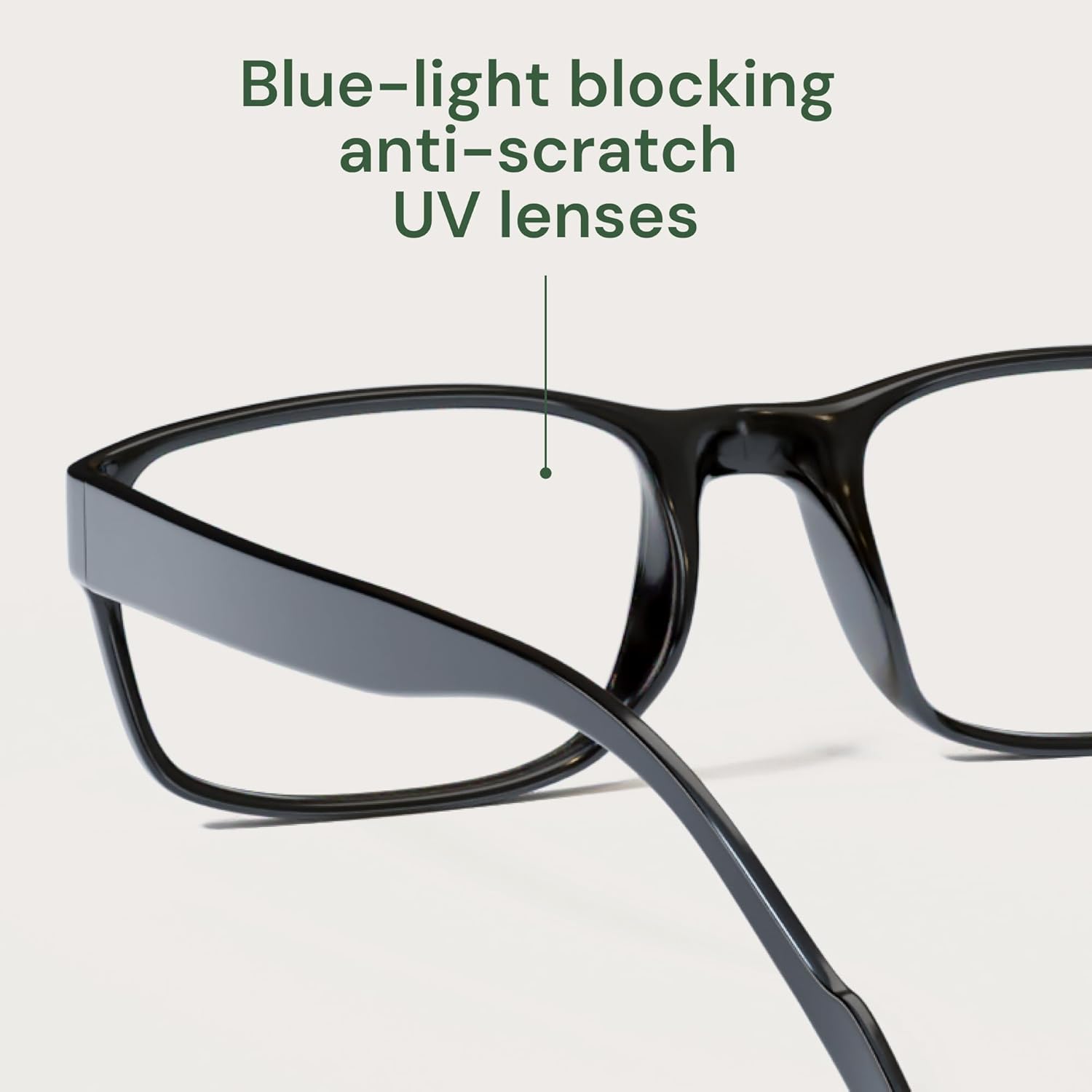 Gaoye 2-Pack of Reading Glasses +0.75 - Blue-Light Filter  UV Protection - Readers with Rectangle Frames