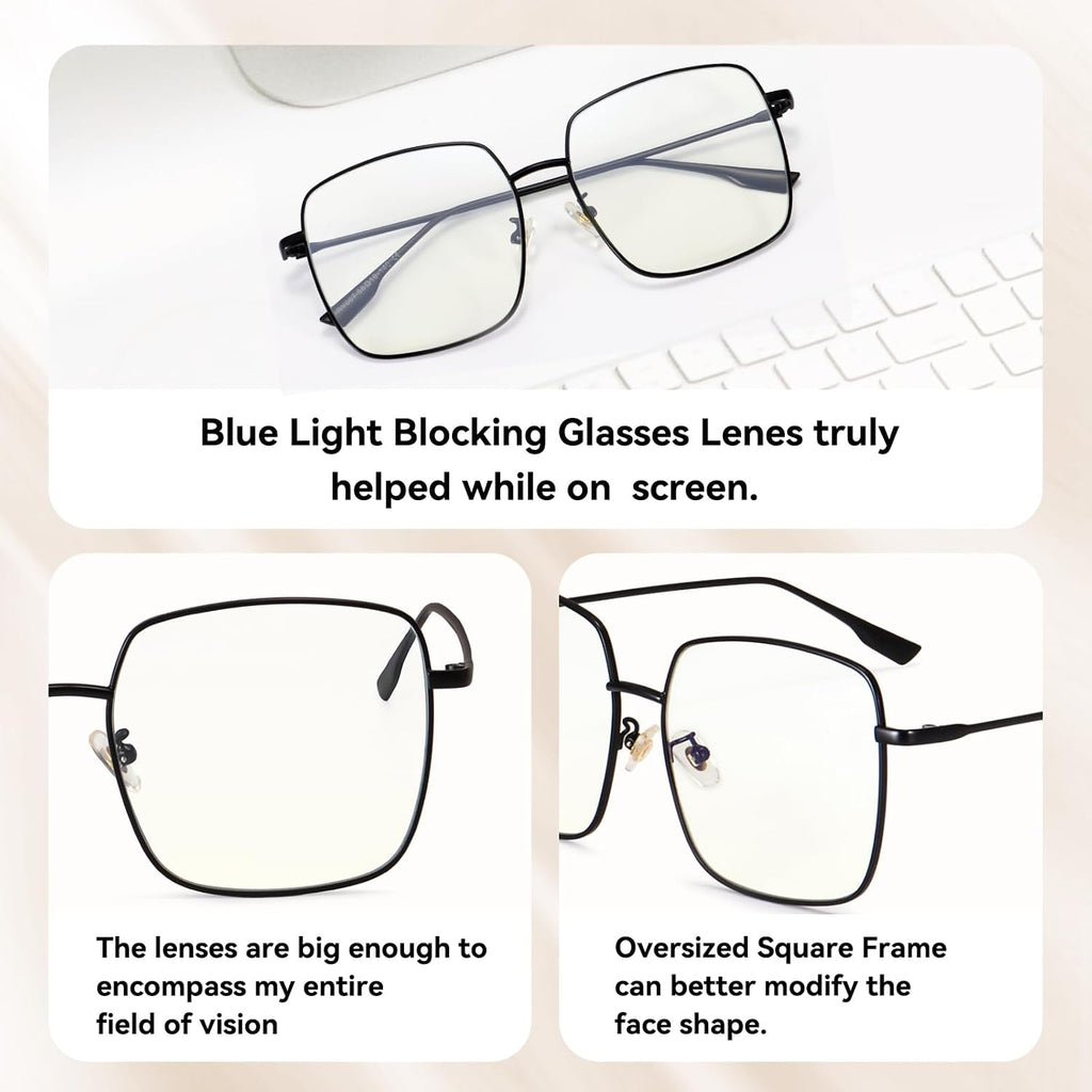 Dollger Blue Light Blocking Glasses women Anti Glare UV Filter Computer Gaming Glasses Retro matal square Eyeglasses Frame