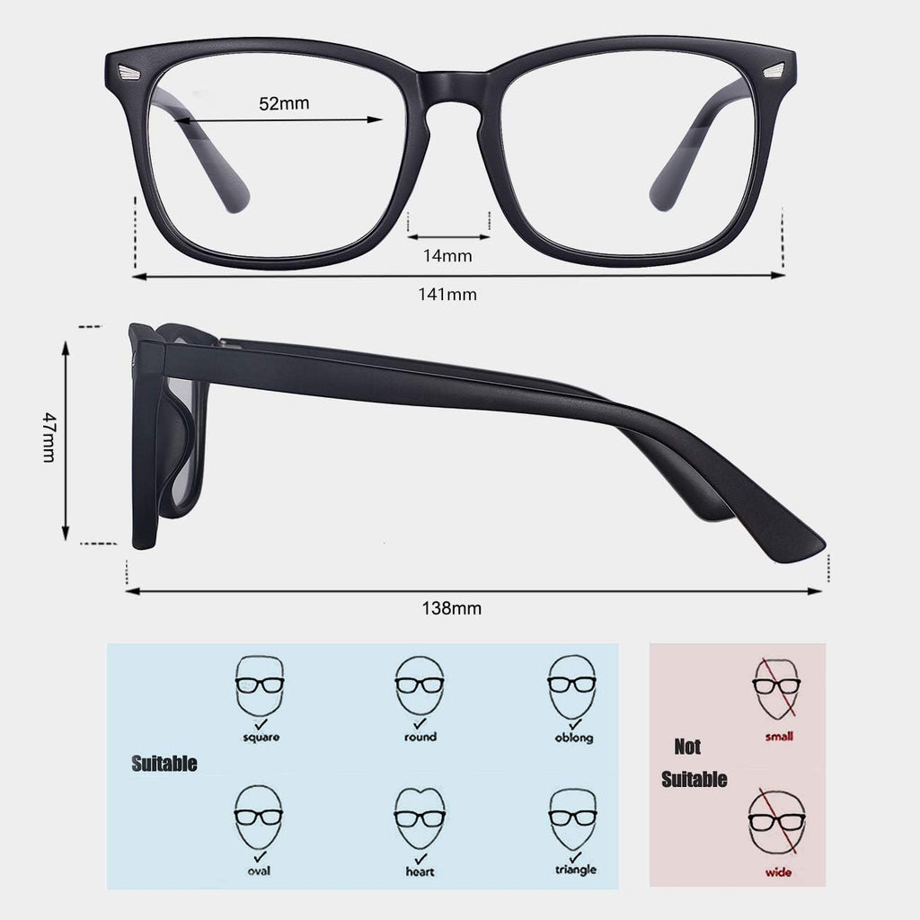 MAXJULI Blue Light Blocking Glasses Computer Reading/Gaming/TV/Phones Glasses for Women Men(Matt Black)