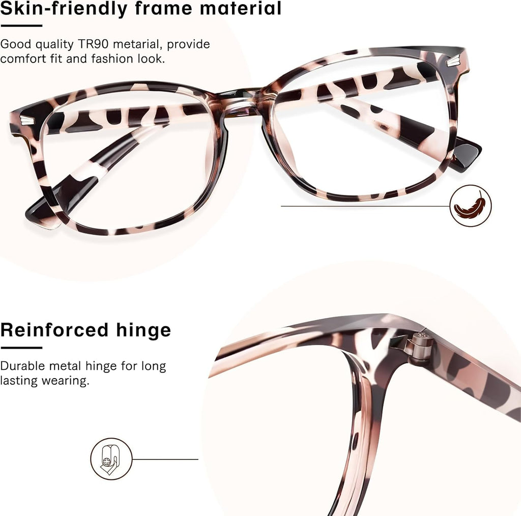Blue Light Glasses for Woman Men | 99% Blue Light Blocking Glasses | Computer Glassess | Night Driving | Gaming | TV Phone Screen Reader Square Frame | Anti Eyestrain & UV Glare Protection