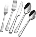 KINGSTONE Silverware Set for 8  40-Piece Forged 18/10 Stainless Steel Flatware Set  Mirror Finish Cutlery Set Dishwasher Safe for Home  Restaurant  Wedding  Party