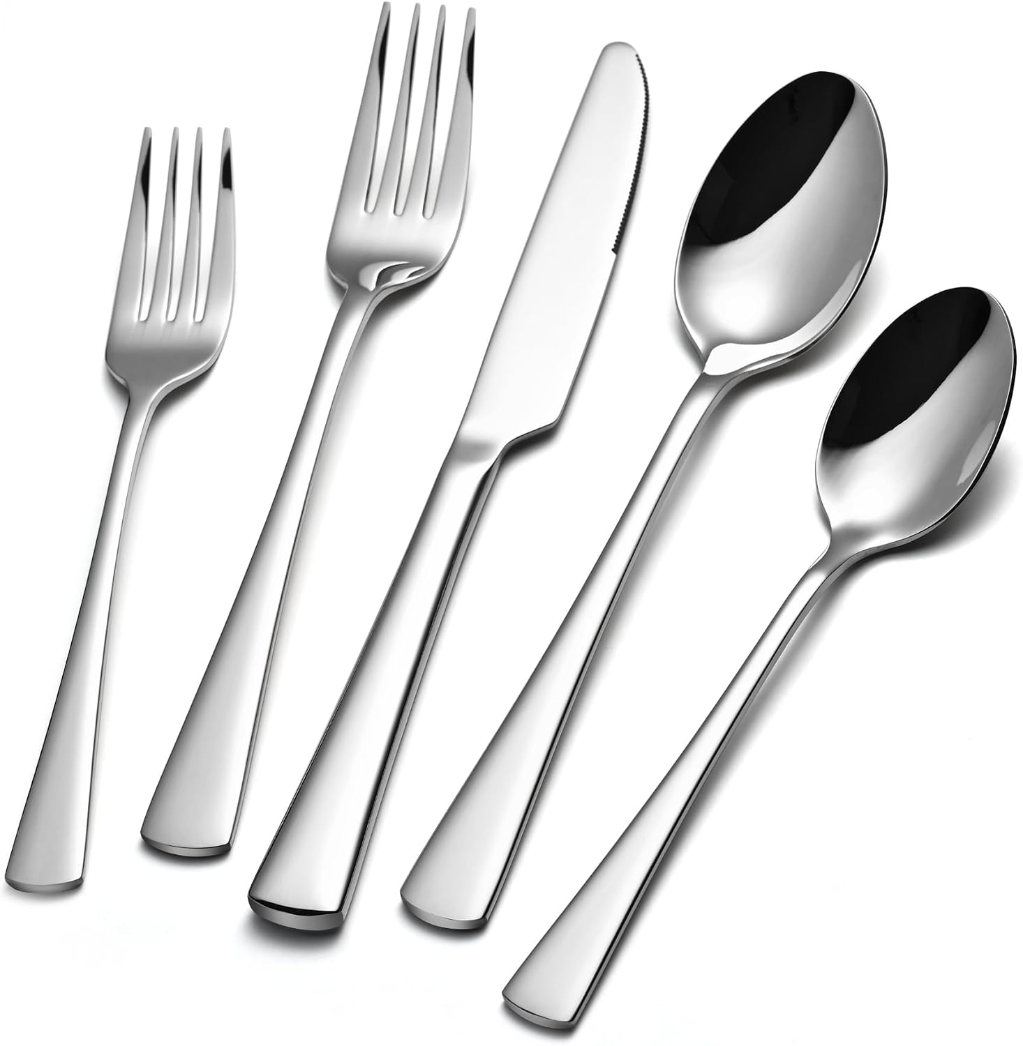 KINGSTONE Silverware Set for 8  40-Piece Forged 18/10 Stainless Steel Flatware Set  Mirror Finish Cutlery Set Dishwasher Safe for Home  Restaurant  Wedding  Party