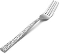 HaWare Hammered 12-Pieces Dessert Forks  Stainless Steel 6.7 Small Salad Forks  Classic Elegant Design  Mirror Polished  Dishwasher Safe