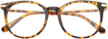 Gaoye Blue Light Blocking Glasses  Retro Round Eyewear Frame Anti Eyestrain Computer Glasses for Women Men (Tea Leopard/Transparent Lens)