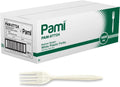 PAMI Medium Weight Disposable Plastic Forks 1000 Count White