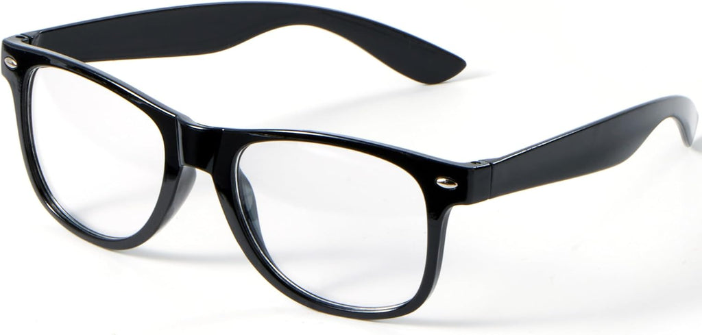 Spooktacular Creations Nerd Glasses  Black Fake Glasses with Clear Lenses Costume Props Halloween Cosplay for Men Women Adult Halloween Accessories Outfit