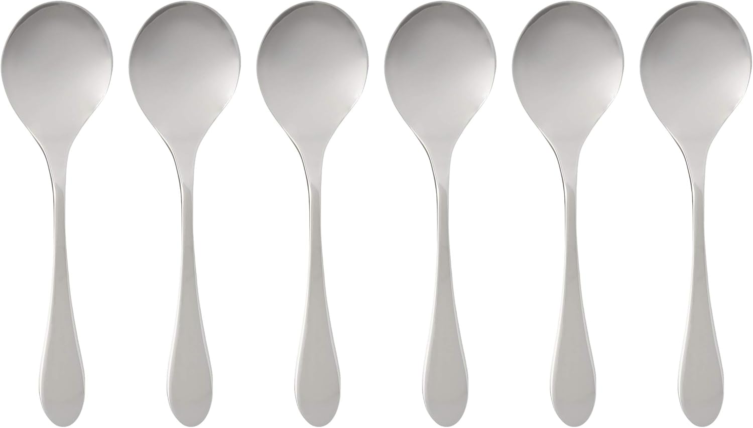 Knork Original Bouillon Stainless Steel Soup  Specialty Spoons  6 Piece Set  Gloss  152