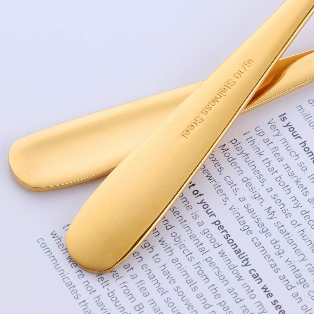 Buyer Star Bouillon Spoon Sets  7-Inch Round Soup Spoons  Stainless Steel Finished Table Dinner Spoons
